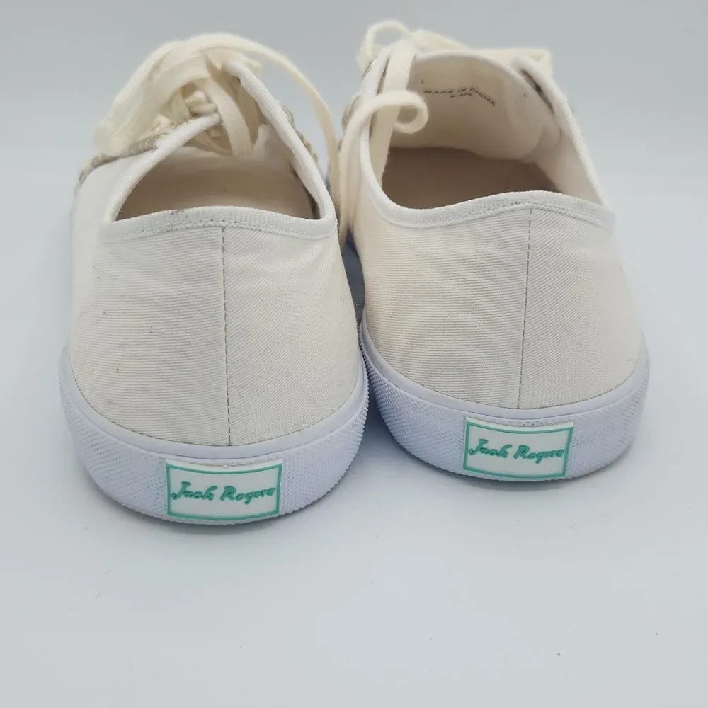 Jack Rogers Sneakers Women’s 9.5 Off White Low Top Lace Up Casual Comfort Shoes